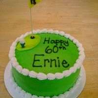 Golf Birthday Cake 8" chocolate cake with chocolate hazelnut filling and buttercream icing. MMF cut out for the "green", gumpaste flag on a...
