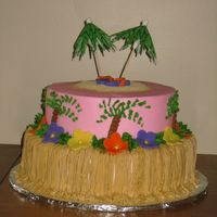 Tropical Luau Graduation Cake 