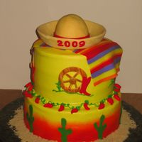 Graduation Fiesta Buttercream with fondant accents.