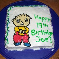 Stewie Cake piped on w/ buttercream icing