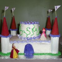 Castle Cake My first castle cake for my daughter's 5th birthday, all bc icing