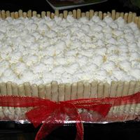 Pirouline Cake This was one of 2 cakes I made for a banquet. This was the vanilla version.