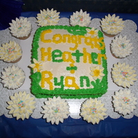 Bridal Cake flowers made with mini marshmallows & cake is butter recipe with bc icing