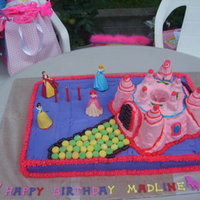 Castle Cake made with grape mike ikes, gum drops, & glitter gels.butter recipe cake with bc icing