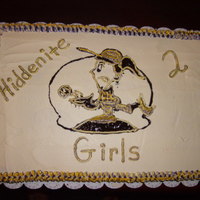 Girls Softball Cake marble cake with bc icing & piping gel designs. color bleed alitte bit