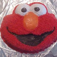 My First Character Cake My Grandson wanted a Elmo Cake so I did this for his visit to our house