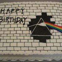 Pink Floyd Cake A toy pig was also flying above the cake via a straw!