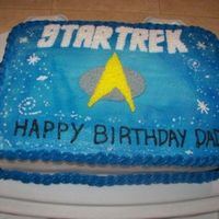 Star Trek Birthday Cake This was a Star Trek themed cake for my boyfriend's dad's birthday. It's a double-layer 13x9 inch cake.
