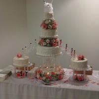 June 5Th Wedding Cake This is a five tiered cake, two tiers strawberry, 3, yellow cake , all with buttercream icing. i was about to get rid of the brides and...