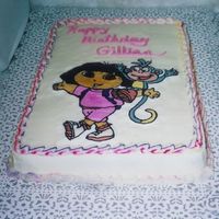 Gillian's Dora Cake Frozen buttercream transfer