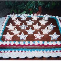 July 4Th Hershey's Chocolate cake and frosting with candy melt stars