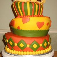 Wacky & Wild Fondant cakes in fall colours. My first try at the topsy turvey type cakes. Thank you for looking