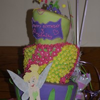 Tinkerbell Topsy Turvy This was my first topsy turvy cake and the first time I ever did brush embroidery. TinkerBell is fondant with RI brush embroidery. Top -...
