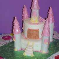 Princess Castle Cake I had fun with this cake! White Cake, VBC, all cover in MMF.