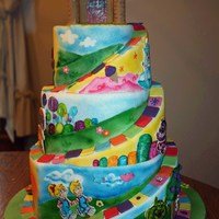 Candyland Cake this is a dummy cake i entered in a cake show, i carved the cake to wrap all the way around. the cake is airbrushed, and the figures are...