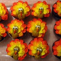 Turkey Cupcakes i saw a picture of these on the internet somewhere, not my idea.