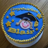 Graduation Cake French Vanilla cake with crusting buttercream and fondant accents. One of the favorite cakes I've made. Had large yellow stars around...