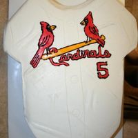 Cardinals Jersey Birthday Cake Made for a 5 year old little boy. modeled after a cake by Helipops (thanks for the help!) He loves Pujoles and he was turning 5 so that...
