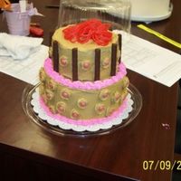 100_1635.jpg first tiered cake I made for my friend's birthday