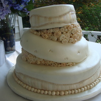 Ribbon Rose, Topsy-Turvy Wedding Cake. 