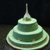 Beautiful Day In Paris Marshmallow fondant with gum paste accents.