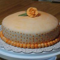 Mmf THis is my first attempt at MMF- I added leftover orange Jello mix to it. The cake is orange flavor with orange buttercream. My 'dots...