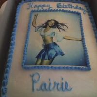 Beyonce Birthday Cake This was my first edible image cake. I was fairly new to decorating, hence the shakey writing. The cake was white cake with strawberry...