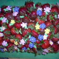 Basket Of Strawberries Top View This is the top of a cake that I did for a joint baby shower.
