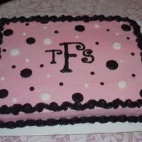 Polka Dots With Monogram This was a fun all buttercream cake I made for my cousin's bridal shower.