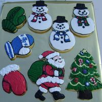 Christmas Cookies Cutout sugar cookies decorated with cookie icing.