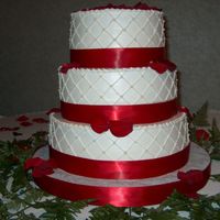 Stacey round cakes bc and satin ribbon