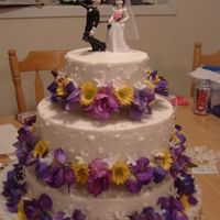 Sheryl & Ron's Wedding Cake This was done for my niece and her hubby...they had an outdoor wedding. SHE picked out the cake topper!!