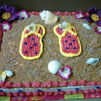 Flip Flops Beach Theme Birthday Party 1/2 sheet Marble Beach theme Birthday Cake. I want to thank everyone who helped me with these ideas from this site, I really appreciate it...