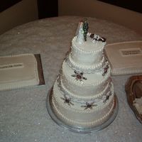 1St Wedding Cake Photo of 1st wedding cake i've done. 3 tier, double layer and 2 sheet cakes.