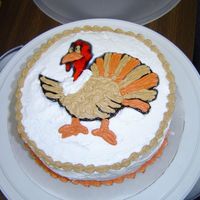 Turkey Cake Made this cake for a luncheon we had at work. 9" Double layer chocolate.