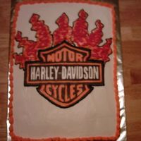 Harley Davidson Birthday Cake Marble sheet cake with harley davidson image on top. Thank you so much to the person on this site that had posted a similar picture, thank...