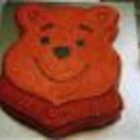 Pooh Bear This was one of the simplest cakes I have made.I simply cut the shape out of a chocolate sheet cake,and coloured it in.I put a tad too much...