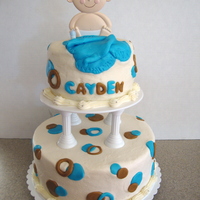 Boy Baby Shower Buttercream icing with rolled buttercream decorations.