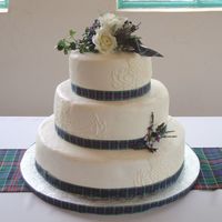 Scottish Wedding Cake Designs on sides are piped on thistles! All buttercream.