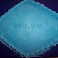 Viagra Cake chocolate cake, blue tinted buttercream icing