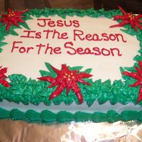 Christmas Cake 1/4 sheet chocolate cake with buttercream frosting.