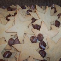 Beach Cookies star sugar cookies, chocolate vanilla swirl seashells on graham cracker crumb sand