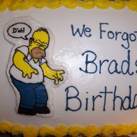 Homer Simpson Vanilla cake, buttercream frosting, Homer is a FBCT