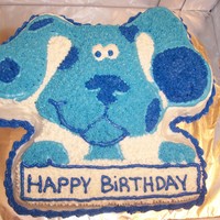 Blues Clues Buttercream icing, wilton blues clues cake pan