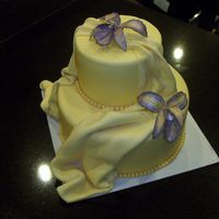 Yellow And Purple Lilly Cake 
