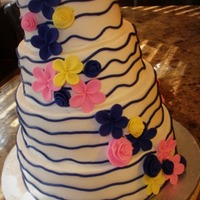 Funky Wedding Cake Love how this cake turned out! The bride emailed me a picture of a cake she wanted and we changed up the colors a little and came up with...