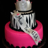 Miss Teen Usa Cake This was made for a Murder Mystery party for a 13 year old with a "Miss Teen USA" theme. The cake is white cake iced in...