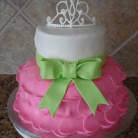 Tutu And Tiara Cake Fondant covered cakes with a royal icing tiara (I used a template that I found here). I am really happy with this cake, but all I can see...