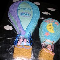 Hot Air Balloon This was to celebrate a new baby to the family! Parents in bigger balloon and baby in the smaller one. (I didn't have a pic of the 3...
