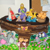 Noah's Ark A cake that my son,his friends and I made for his class.